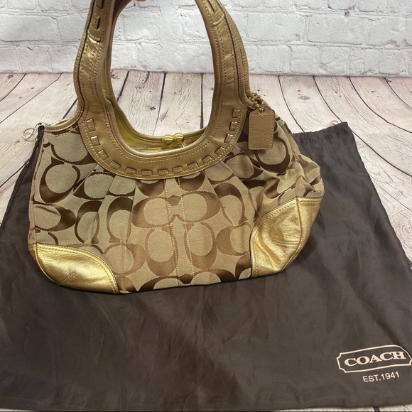 COACH Ergo Signature Pleated Satchel - Picture 2 of 8